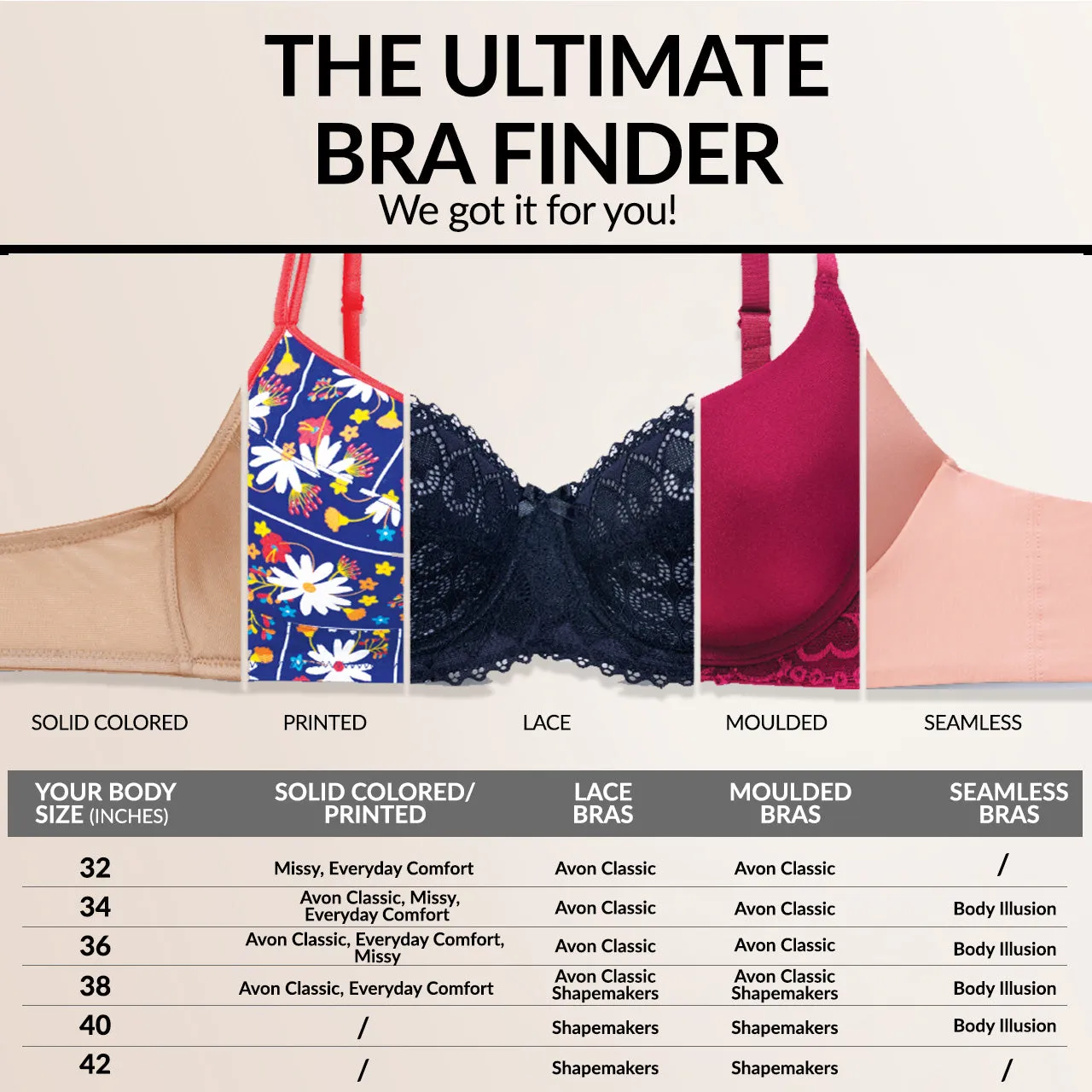 Avon Fashion Missy Isabella Underwire Convertible Bra
