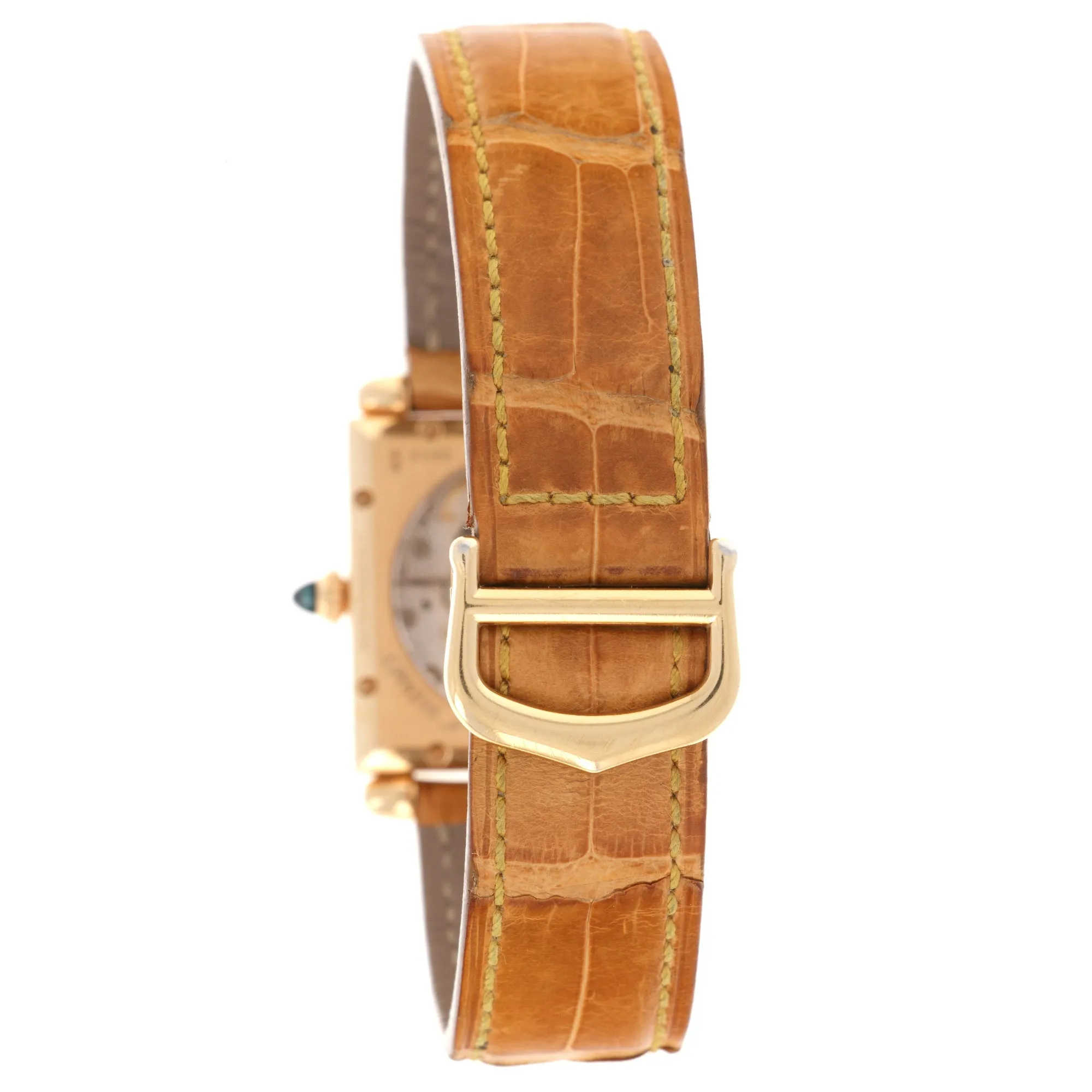 Cartier Yellow Gold Manual Tank Obus Watch with Display Caseback