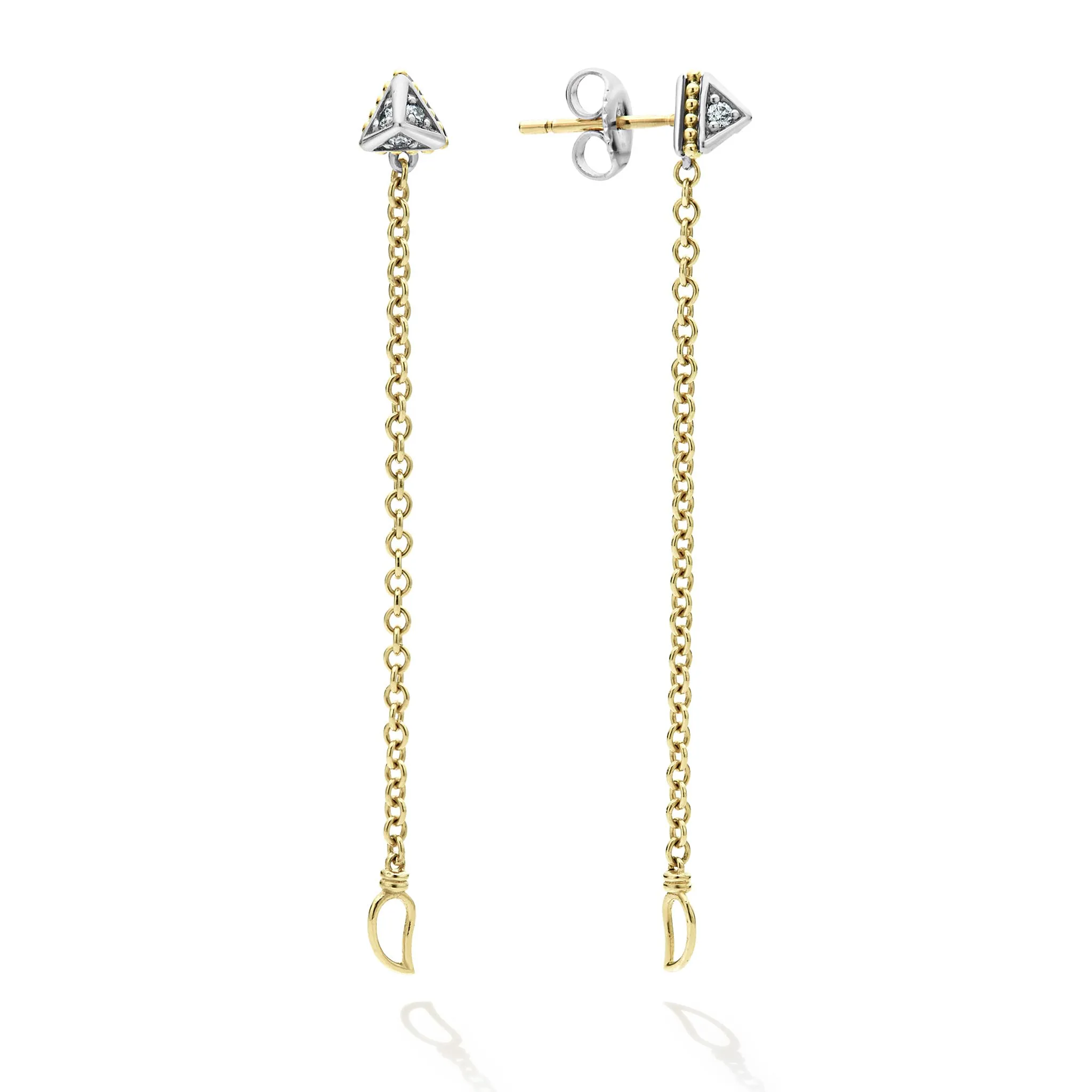 KSL Convertible Chain Diamond Stud Earrings