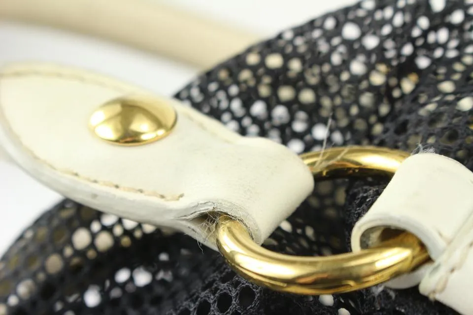 Miu Miu Black x White 2way Mesh Shoulder Bag with Strap 10MM1021