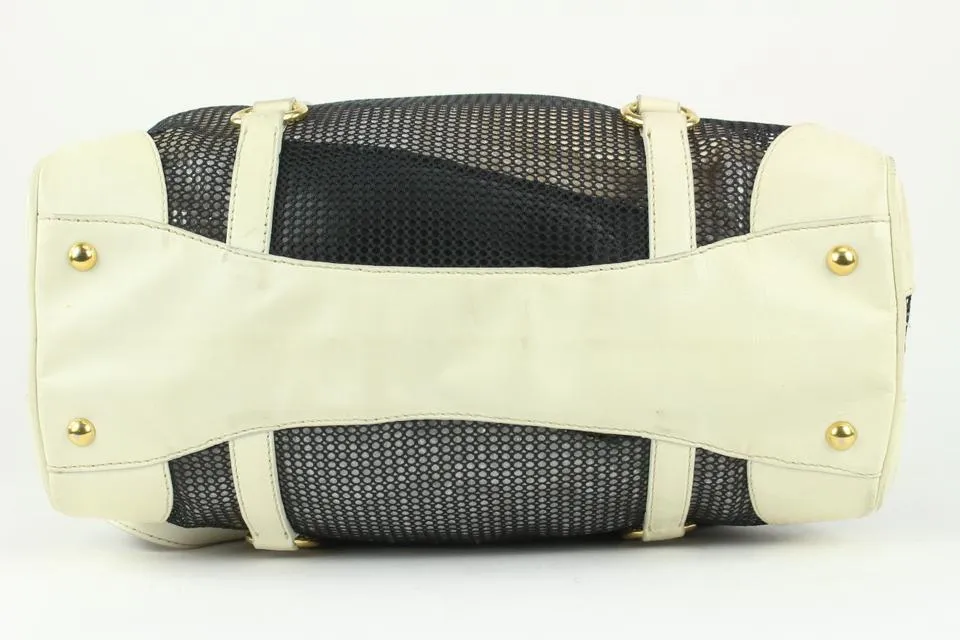 Miu Miu Black x White 2way Mesh Shoulder Bag with Strap 10MM1021
