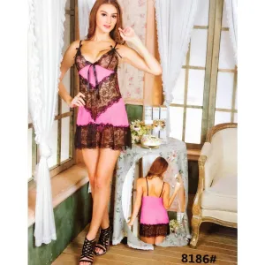 Short Lace Semi-Transparent Nightwear - 8186