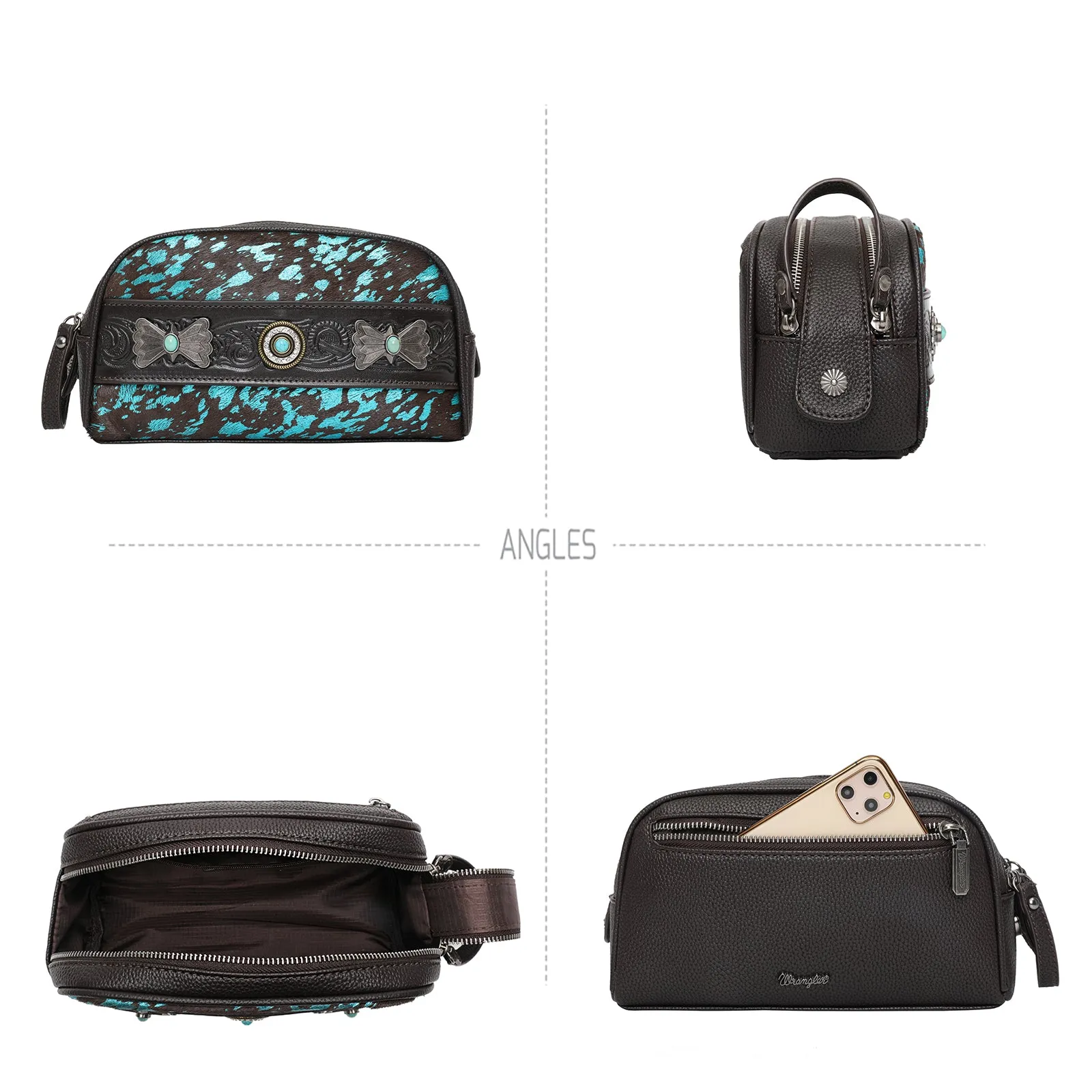 WG34-190 Wrangler Hair-on Collection Multi Purpose/Travel Pouch(Wrangler by Montana West)